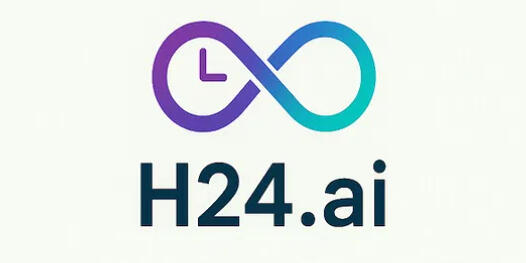 Logo H24.ai 3 letters that communicate reliability, speed and innovation.
