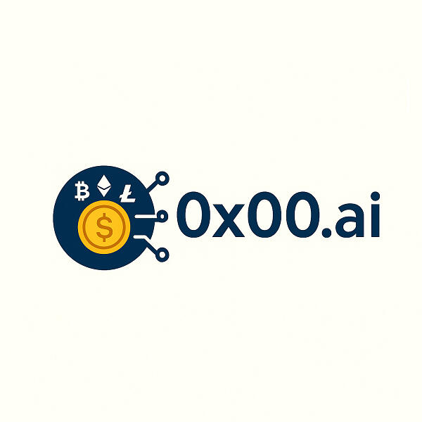 Logo for 0x00.ai, domain for blockchain, crypto, or deep tech. Ideal for Web3, AI security, or encryption startup.