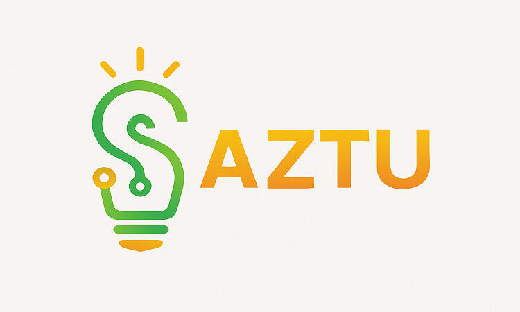 Logo for saztu.com, short brandable name suitable for a fashion, tech or startup brand.